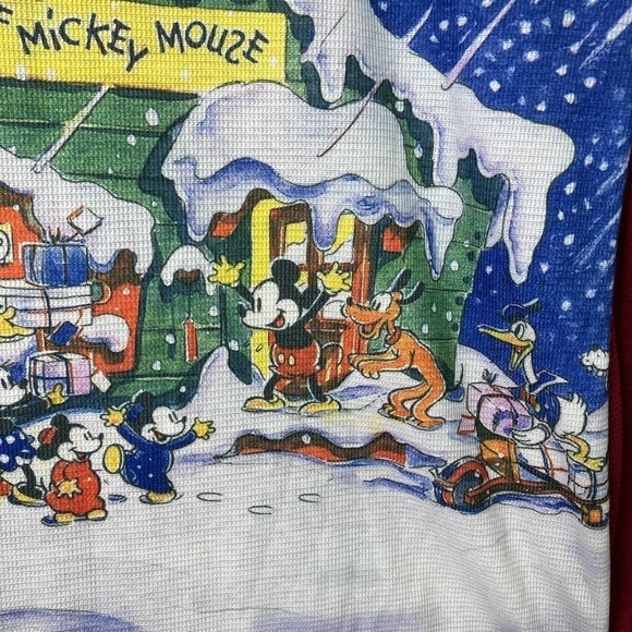 Vtg Disney Store The House Of Mickey Mouse Christmas Holiday Henley Shirt Mens L - Picture 14 of 16